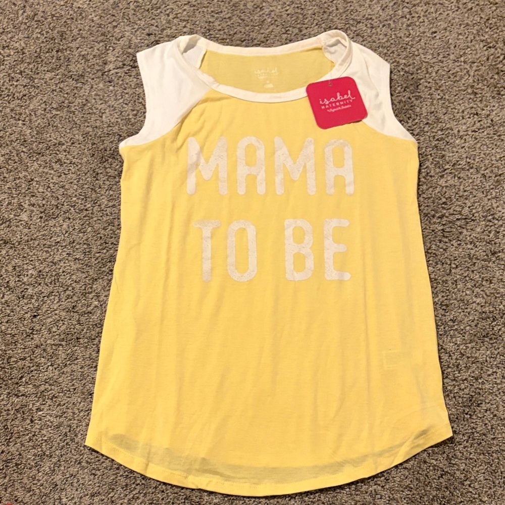 Isabel Maternity by Ingrid & Isabel Yellow 'Mama To Be' Tank Top